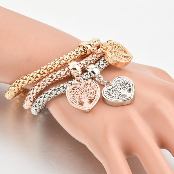 Tree of Life Charm Bracelet with Austrian Crystals