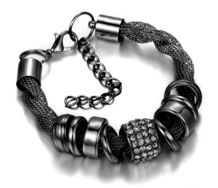 Entwined Black Metal Bracelet