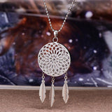 Dreamcatcher Pendant Necklace with Austrian Crystals