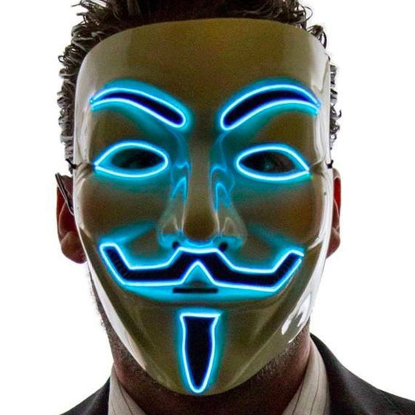 Blue LED Light Up - Guy Fawkes Mask – Pandora's Box Inc
