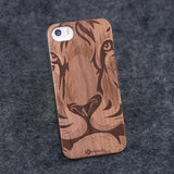 Lion Face Slim Wood Case - iPhone