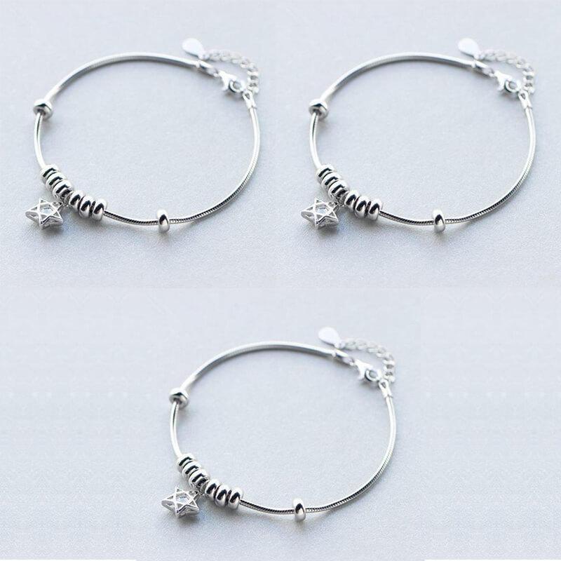 3 Sets of Shooting Star Sterling Silver Bracelets