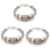 3 Sets of Entwined Silver Metal Bracelet Bundle Offer