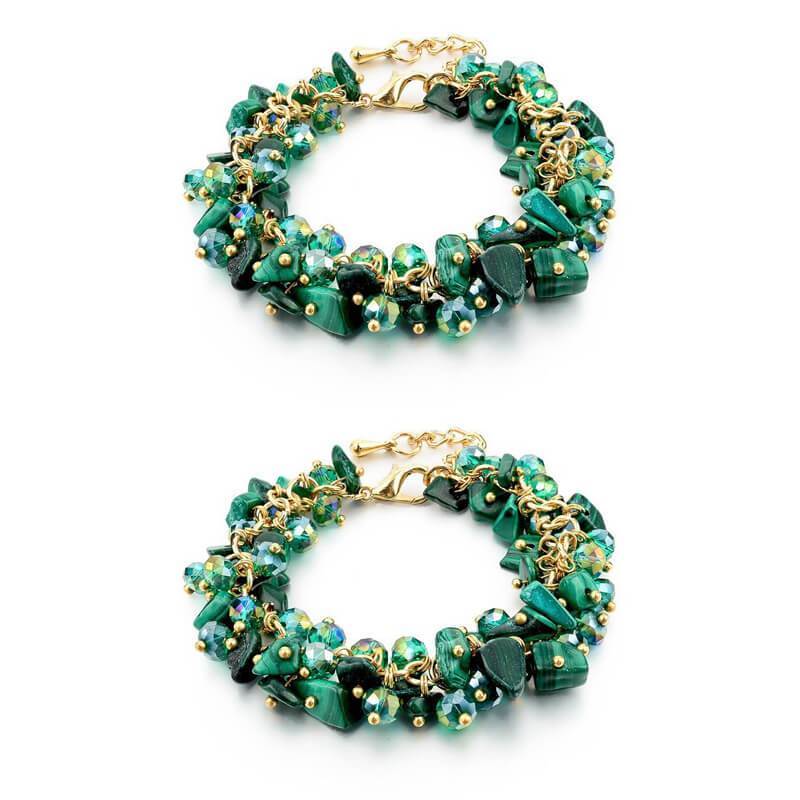 Set of 2 Confetti Stone Bracelets