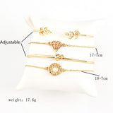 Bohemian Glam Gold Bracelets Stack - 4pcs