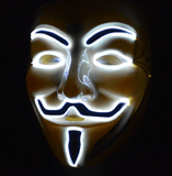 Blue LED Light Up - Guy Fawkes Mask