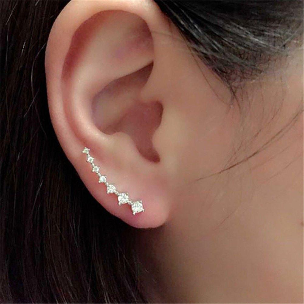 Crystal Stud Ear Climber