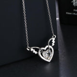 Fluttering Heart Pendant Necklace