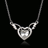 Fluttering Heart Pendant Necklace