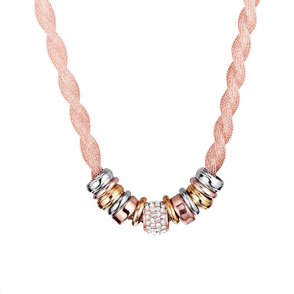 Entwined Rose Gold Metal Necklace