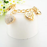 Crystal Heart Charm Bracelet