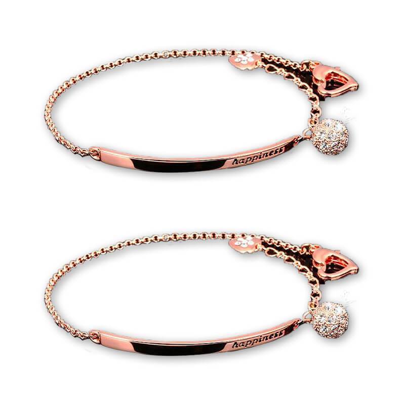 2 Sets of Happiness Half Bangle Bracelet