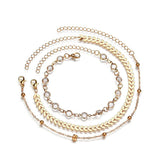 Chevron and Crystals Anklet Set - 3pcs