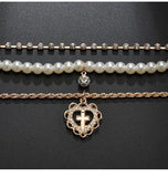 Vintage Crystal and Cross Choker Set