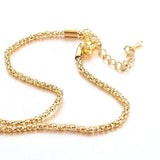 Gold Key - Long Necklace with Austrian Crystals