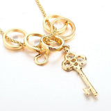 Gold Key - Long Necklace with Austrian Crystals