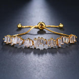 2 Sets of Baguette Crystal Adjustable Bracelet