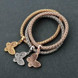 "BUTTERFLY" CHARM BRACELET WITH AUSTRIAN CRYSTALS