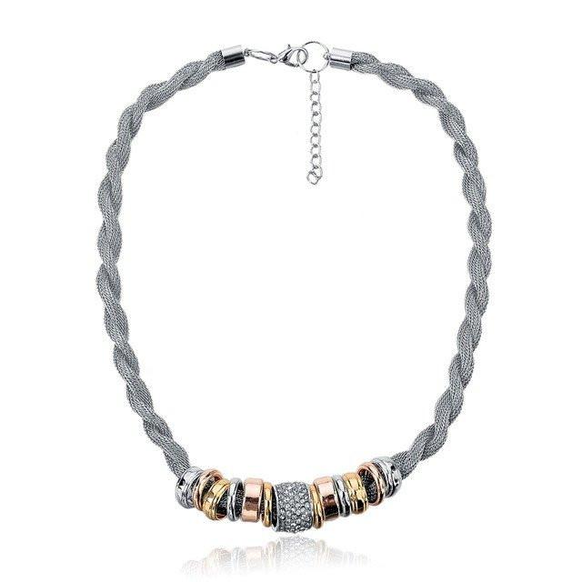 Entwined Silver Metal Neckalce