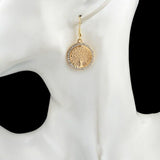 "Tree Of Life" - Gold Earrings w/ Rhinestones
