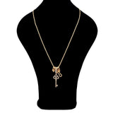 Gold Key - Long Necklace with Austrian Crystals