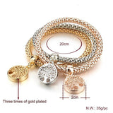 3 Set of "Tree of Life" Bracelets with Austrian Crystals
