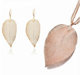 Whimsical Leaves Necklace and Earrings Set