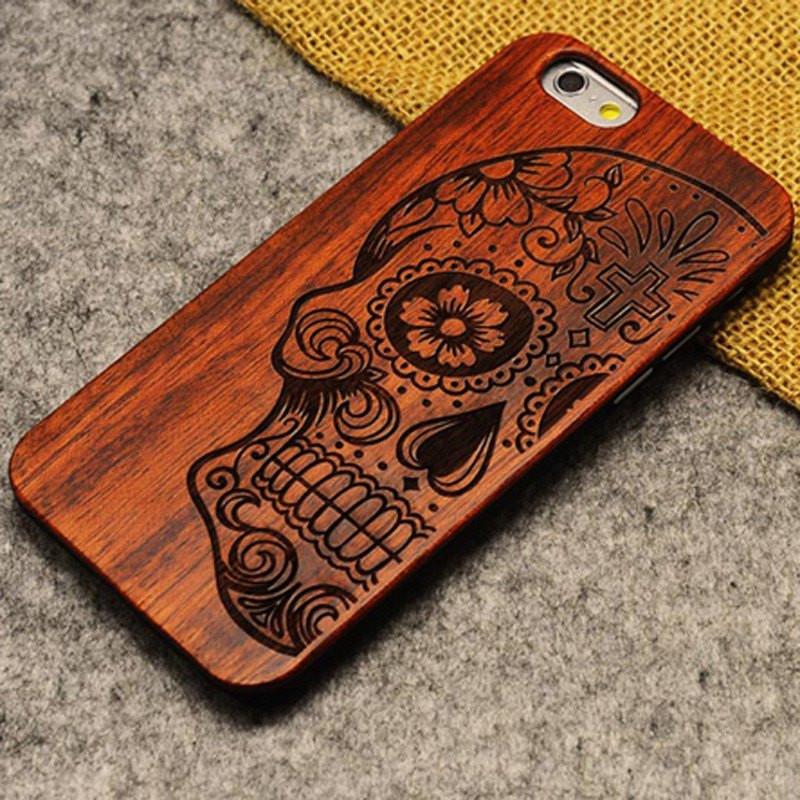 Skull Bamboo Slim Wood Case - iPhone