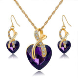 2 Sets of Wishful Heart Necklace and Earring Sets