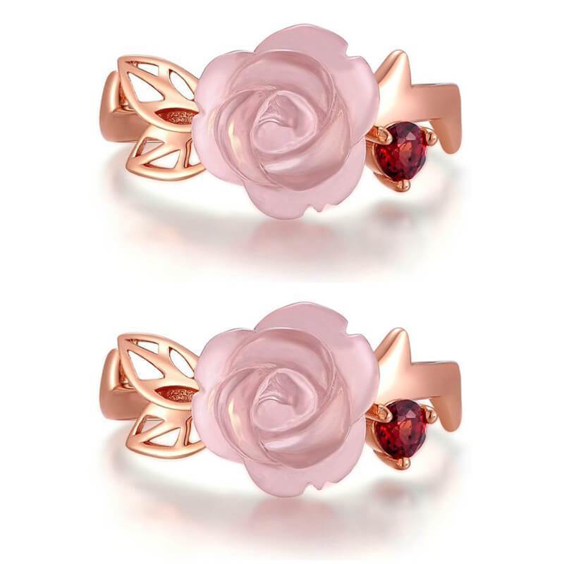 2 Sets of Rose Romance Ring