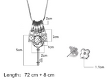Clover Lock & Key Necklace and Earrings Set