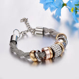 Entwined Silver Metal Bracelet