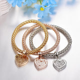 1 Set Heart Charm Bracelets with Austrian Crystals