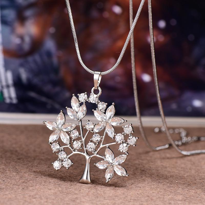 Crystal Tree of Life Pendant Necklace
