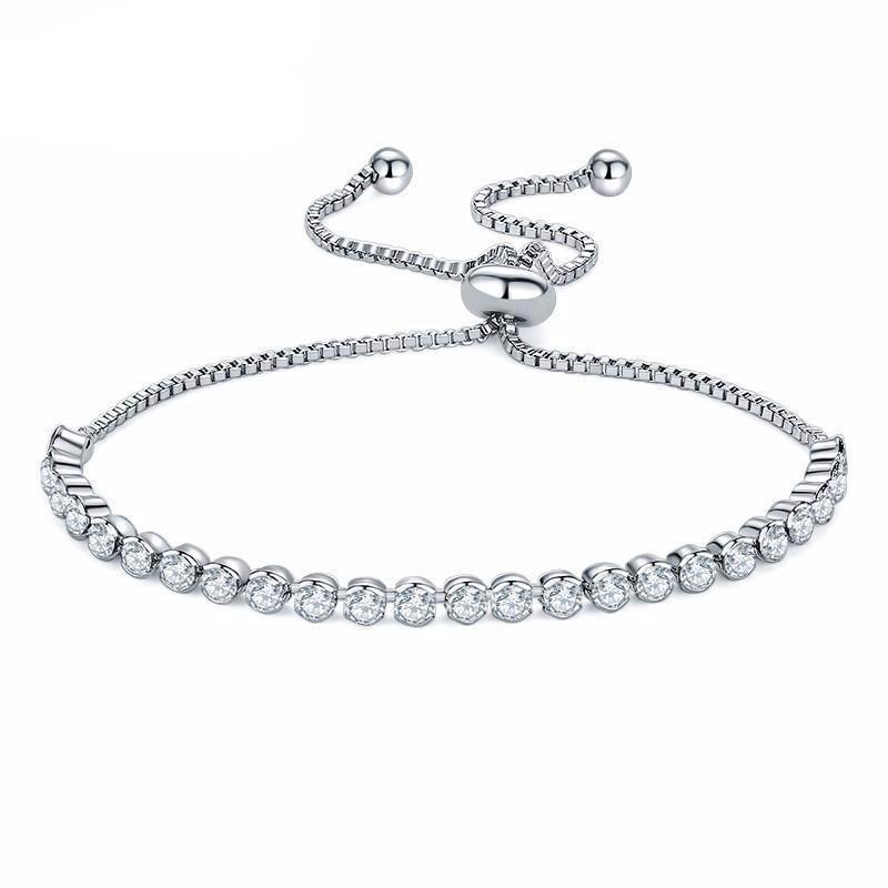 Rhinestone Adjustable Tennis Bracelet
