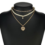 Vintage Crystal and Cross Choker Set