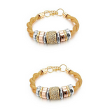 2 Sets of Entwined Gold Metal Bracelet