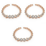 3 Sets of Rose Gold and Ice Bracelet