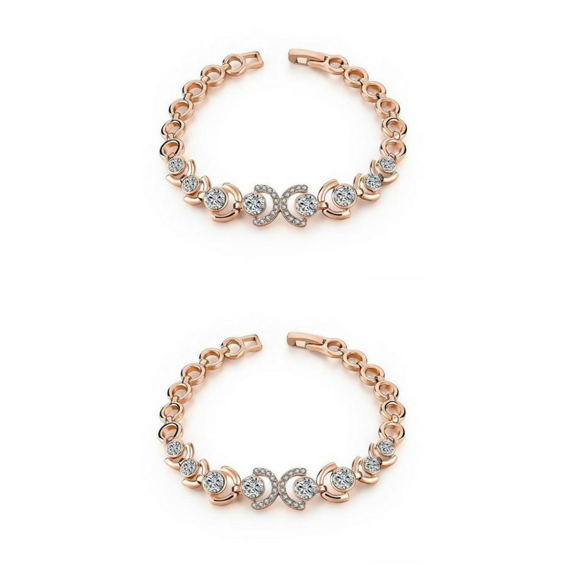 2 Sets of Rose Gold and Ice Bracelet