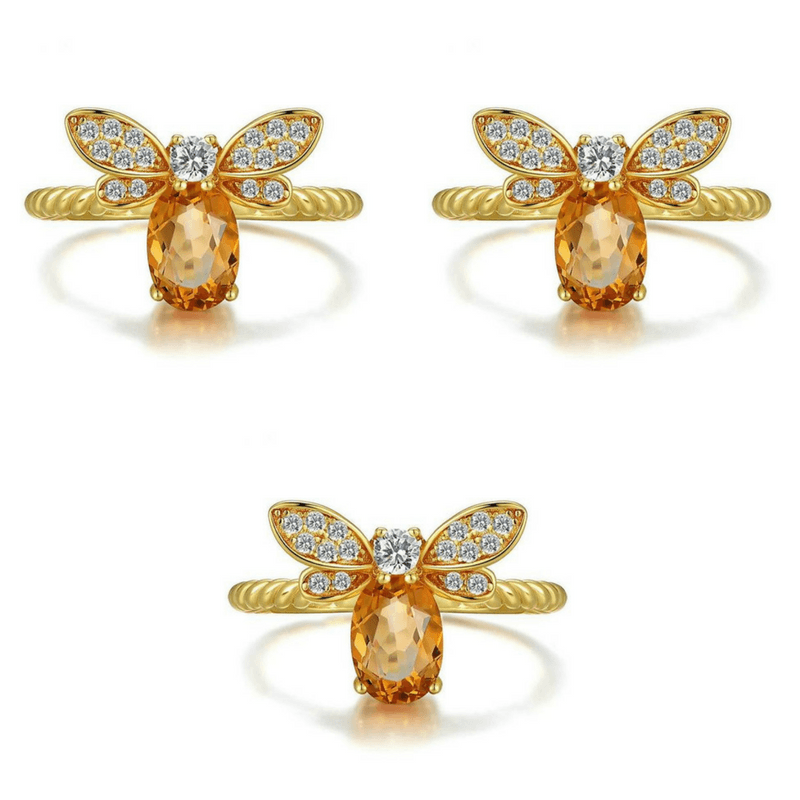 3 Sets Queen Bee Citrine Ring