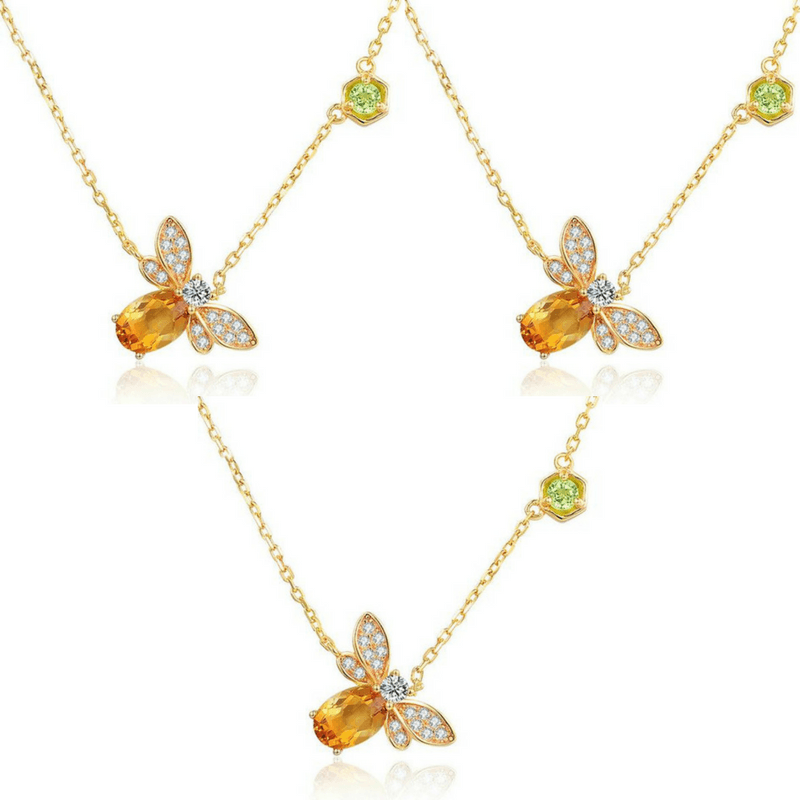 3 Sets Queen Bee Citrine Necklace