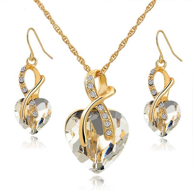 3 Sets of Wishful Heart Necklace and Earring Sets