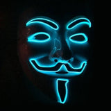 Blue LED Light Up - Guy Fawkes Mask