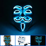 Blue LED Light Up - Guy Fawkes Mask