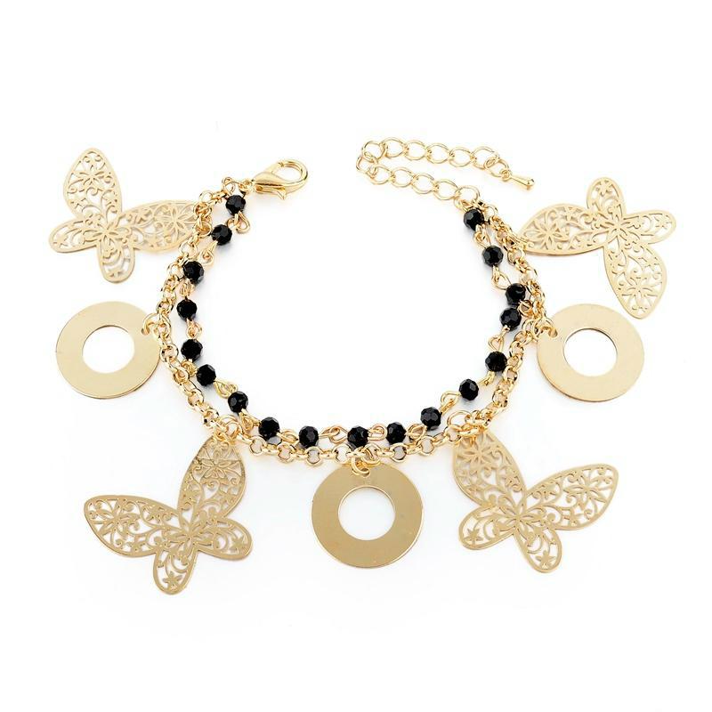 Butterfly Charm Double Strand Bracelet