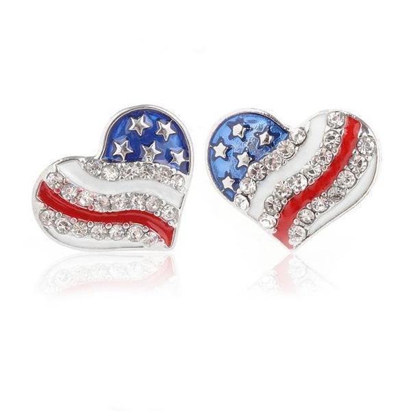 American Pride Heart Earrings