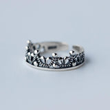 Vintage Crown Sterling Silver Midi Ring