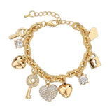 Love Locked Gold Charm Bracelet