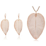 Whimsical Leaves Necklace and Earrings Set