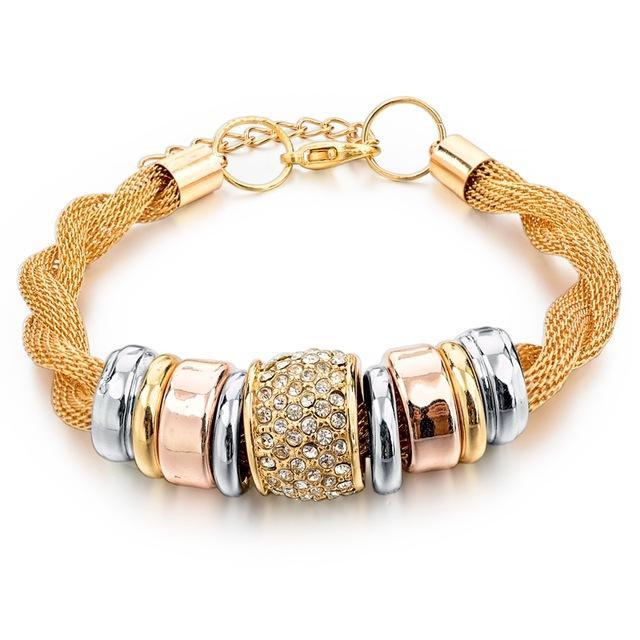 Entwined Gold Metal Bracelet